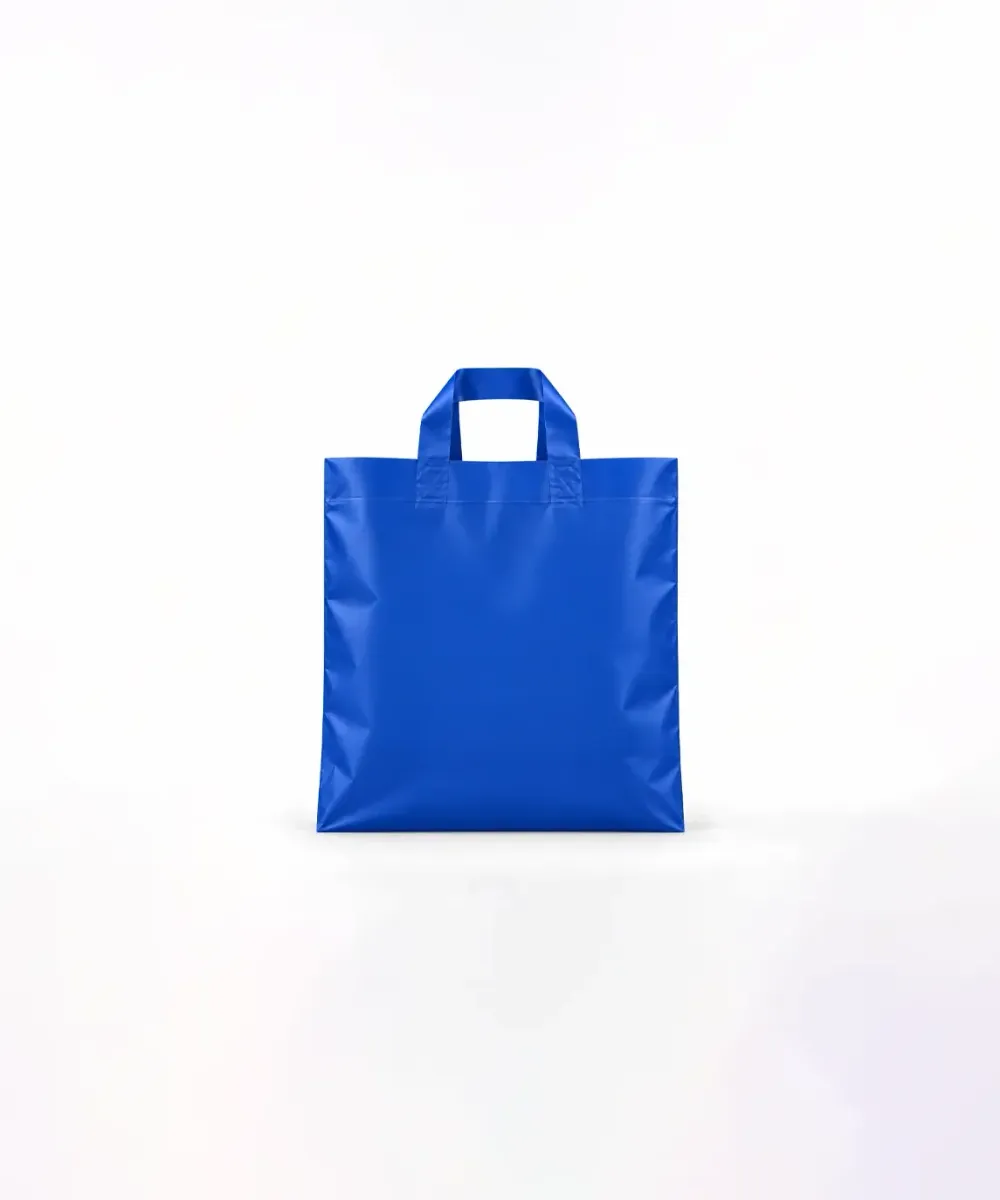 Sacola de Plástico Alça Fita · Azul Royal Fosco · sem impressão