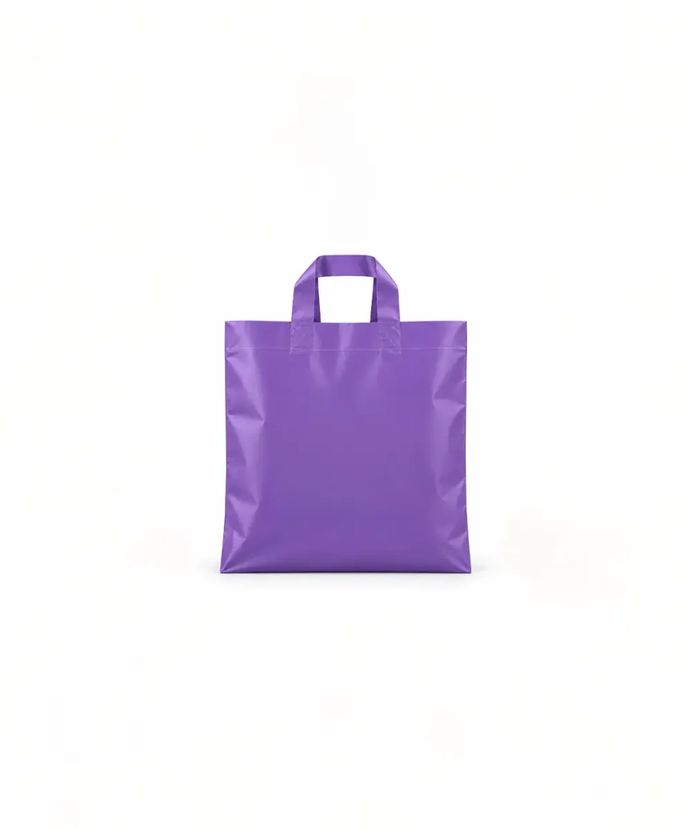 Sacola de Plástico Alça Fita · Roxo Fosco · sem impressão